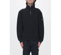STONE ISLAND Half-Zip Cotton Funnel Neck Sweatshirt with Compass Logo Patch - Size: S - male