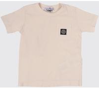 STONE ISLAND JUNIOR Boy's Cotton T-Shirt with Contrasting Logo and Patch Pocket - Size: 6 - male