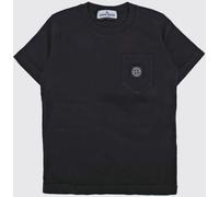 STONE ISLAND JUNIOR Boy's Cotton T-Shirt with Contrasting Logo and Patch Pocket - Size: 6 - male
