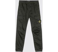 STONE ISLAND JUNIOR Boys' Stretch Cotton Cargo Trousers with Compass Logo - Size: 12 - male