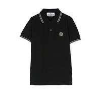 Stone Island Junior Compass-motif cotton polo shirt - Black 10
