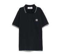Stone Island Junior Compass-motif polo shirt - Blue 4-6-8-10-12-14