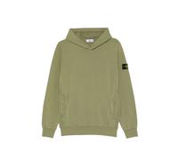 Stone Island Junior logo-patch hoodie - Green 6-8-10-12-14