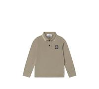 Stone Island Junior logo-patch long-sleeve polo shirt - Neutrals 2-6-8-10-12-14