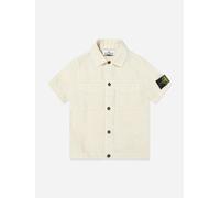 Stone Island Junior Stone Island Boys Linen Pocket Shirt in Ivory - Ivory - 14 Yrs