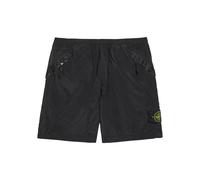 Stone Island Logo Crinkled Nylon Shorts - Black - 34 (W34 / L)
