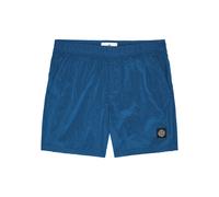 Stone Island Logo Crinkled Nylon Swim Shorts - Blue - L