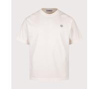 STONE ISLAND Mens Compass Patch T-Shirt - Colour: V0093 Ivory - Size: XL
