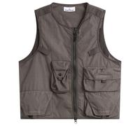 Stone Island Men's Cotton Nylon Micro Ripstop Utility Vest Charcoal Small