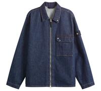 Stone Island Men's Denim Research Indigo Denim Zip Shirt Jacket Blue Rinse