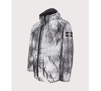 STONE ISLAND Mens Dense Nylon-TC Hand Sprayed Reflective Jacket - Colour: V0029 Black - Size: Large