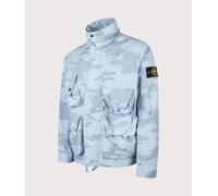 STONE ISLAND Mens Faded Camo Light Ripstop-OVD Field Jacket - Colour: V004A Powder Blue - Size: Large