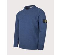 STONE ISLAND Mens Lambswool Crew Neck Jumper - Colour: V002B Steel Blue - Size: Medium