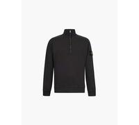 Stone Island Mens Lead Grey Brand-badge Half-zip Cotton-jersey Sweatshirt S