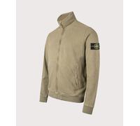 STONE ISLAND Mens Malfilé ‘Old’ Treatment Zip Up Track Jacket - Colour: V015G Military Green - Size: Medium