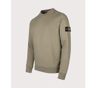 STONE ISLAND Mens Organic Cotton Fleece Sweatshirt - Colour: V005G Military Green - Size: Large