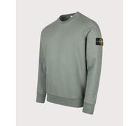 STONE ISLAND Mens Organic Cotton Fleece Sweatshirt - Colour: V005T Ocean Green - Size: Medium