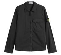 Stone Island Men's Organic Cotton Satin Zip Shirt Jacket Black