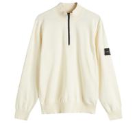 Stone Island Men's Organic Soft Cotton Half Zip Knit Ivory