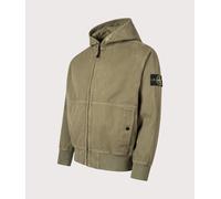 STONE ISLAND Mens Panama ‘Old’ Effect Zip Through Jacket - Colour: V015G Military Green - Size: Medium