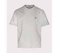 STONE ISLAND Mens Reflective Compass Badge T-Shirt - Colour: V0041 Sky Blue - Size: Large