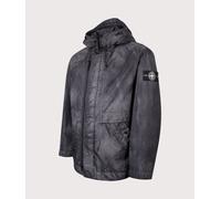 STONE ISLAND Mens Dense Nylon-TC Hand Sprayed Reflective Jacket - Colour: V0029 Black - Size: Medium
