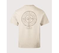 STONE ISLAND Mens Relaxed fit ‘Stone’ Back Print T-Shirt - Colour: V009A Desert Sand - Size: XXL