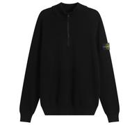 Stone Island Men's Ribbed Soft Cotton Half Zip Knit Jumper Black