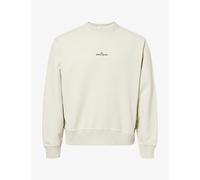 Stone Island Mens Stone Island Blur-Compass Crew-Neck Cotton Sweatshirt Sand S