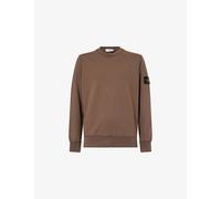 Stone Island Mens Stone Island Brand-Badge Crew-Neck Cotton-Jersey Sweatshirt Umber M