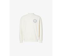 Stone Island Mens Stone Island Compass-Print Crewneck Cotton-Jersey Sweatshirt Ivory 2XL