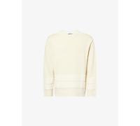 Stone Island Mens Stone Island Marina Logo Cotton-And-Linen Jumper Ivory Melange XL