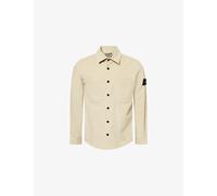 Stone Island Mens Stone Island Micro-Corduroy Compass-Badge Cotton Shirt Sand XL