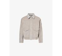 Stone Island Mens Stone Island S.I. Ghost Split Leather Suede Jacket Dust L