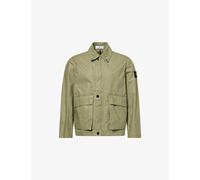 Stone Island Mens Stone Island Tela Waxed Pigment Cotton-Blend Jacket Military Green S