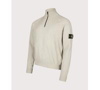 STONE ISLAND Mens Stretch RWS Wool Quarter Zip Jumper - Colour: V0095 Sand - Size: XL