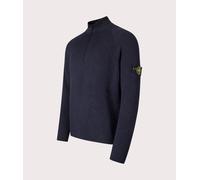 STONE ISLAND Mens Vanisé Rib RWS Wool Quarter Zip Jumper - Colour: V0020 Navy Blue - Size: Large