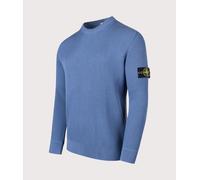 STONE ISLAND Mens Wool Crew Neck Jumper - Colour: V002B Steel Blue - Size: XXL