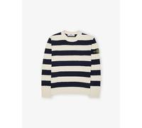 Stone Island Stone Island Crew-Neck Striped Cotton-Knit Jumper 6-12 Years Blue Marine 8 Years