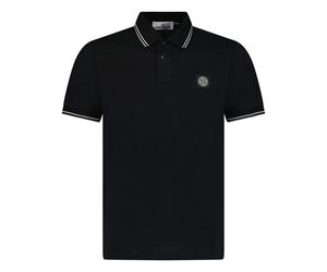 Stone Island Stripe Collar Polo T-Shirt Slim Fit Black