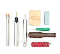 Stone Knapping Tool Kit, piece Flint Knapping Set, Dragon Crystal Stone Age Tool Kit, With Aluminum Handle & Pure Copper Heads, Leather Pad, For Beginners And Pros 7Piece