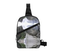 Stone Ladder Foldable Sport Sling Bag,Lightweight Crossbody Chest Pack with Multiple Pockets,Water-Resistant Polyester Fabric,Compact Travel Daypack