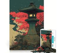 Stone Lantern in Garden 1000 Piece Jigsaw Puzzles for Adults Pure Logic Toy Soothing Fun Sharp Cut Amazing Present 38x52cm