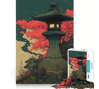 Stone Lantern in Garden Jigsaw Puzzles 1000 Piece for Teenagers Enhance Memory Leisure Time Solid Cut Santa Wish Item 50x75cm