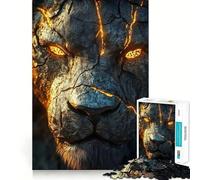 Stone Lion with Glowing Eyes 1000 Pieces Jigsaws Adults Puzzles Mind Exercise Toy Shared Fun Precision Cut Art Display 38x26cm