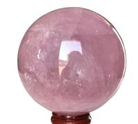 Stone Magic Crystal Ball Rose Quartz Home Office Decor Gift(500-600g)