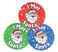 Stone Melon Christmas Reward Stickers 144 I'm on Santa's Nice List Santa Claus Smiling Xmas Stickers 30mm Round Awards Nursery Teachers Parents Children Kids Christmas