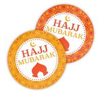 Stone Melon Hajj Mubarak Stickers 144 Stickers 30mm Round Islamic Celebration Party Gift Labels