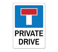 Stone Melon Private Drive A5 Metal Sign Red White Road Street Sign Private Property Dead End No Through Road