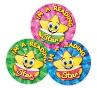 Stone Melon Reading Star Stickers 144 Positive Praise Words Reading Superstars Stickers 30mm Round Awards Nursery Teachers Parents Children Kids Well Done Star Reader School Rewards